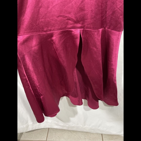 NEW $175 Aidan by Aidan‎ Mattox Liquid Satin Dress in Raspberry [SZ 0 ] - Picture 7 of 12